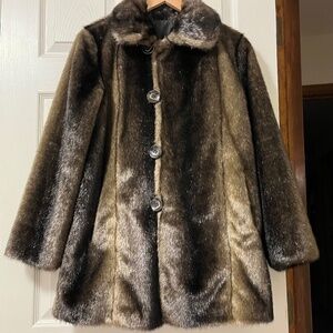 Ellen Tracy Mink Faux Fur Coat, Reversible